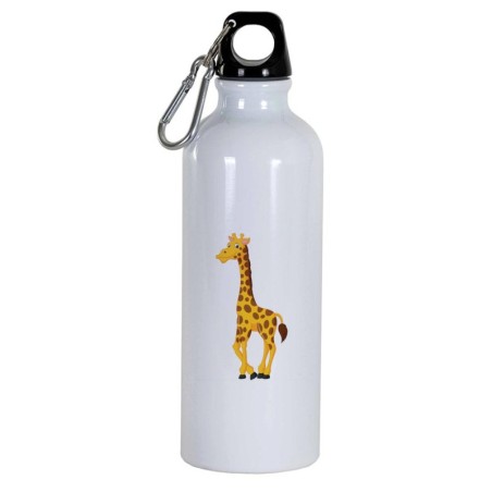 Borraccia disegno giraffa lunga -  Cartone animato da 500 ml con moschettone34 - Sport tempo libero