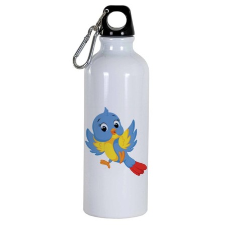 Borraccia animale uccello colorato -  Cartone animato da 500 ml con moschettone49 - Sport tempo libero