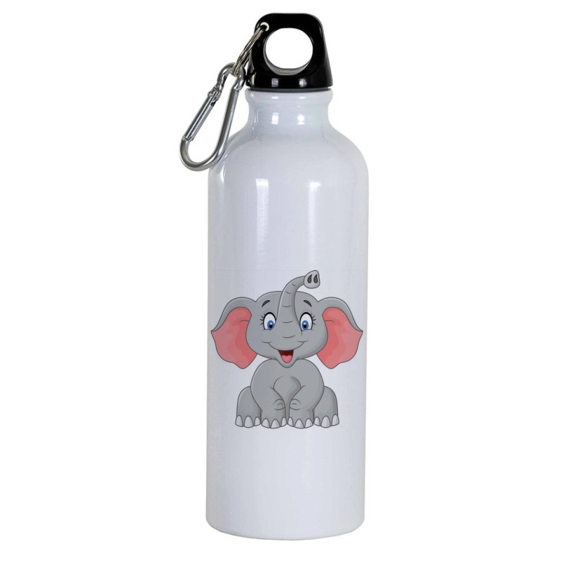 Borraccia disegno elefante -  Cartone animato da 500 ml con moschettone67 - Sport tempo libero