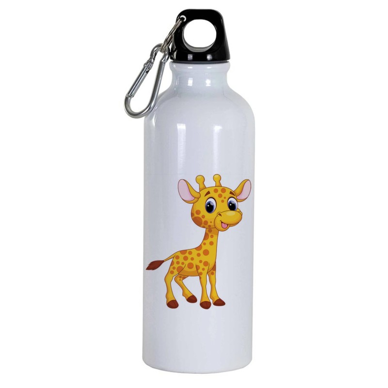 Borraccia disegno cucciolo di giraffa -  Cartone animato da 500 ml con moschettone79 - Sport tempo libero