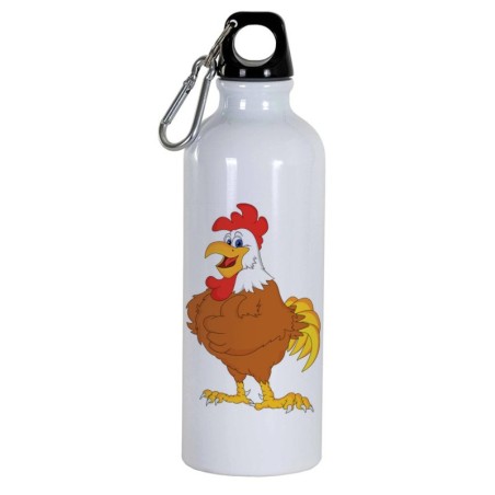 Borraccia disegno gallina -  Cartone animato da 500 ml con moschettone102 - Sport tempo libero