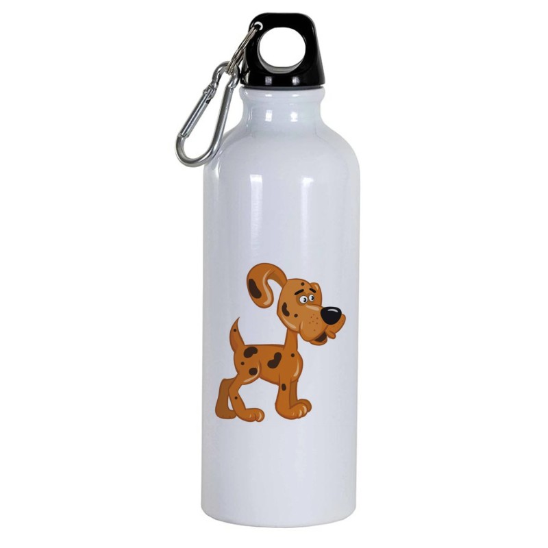 Borraccia disegno cane a puntini -  Cartone animato da 500 ml con moschettone125 - Sport tempo libero