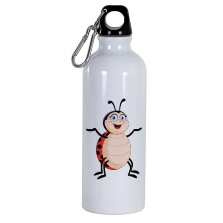 Borraccia disegno coccinella -  Cartone animato da 500 ml con moschettone130 - Sport tempo libero