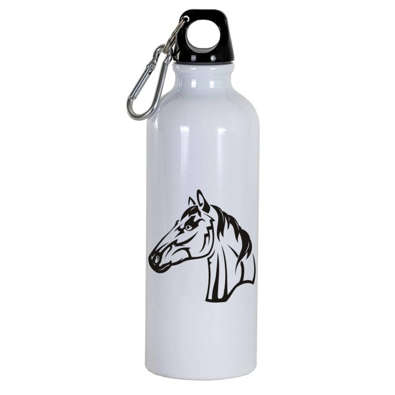 Borraccia disegno cavallo laterale  Cartone animato da 500 ml con moschettone138 - Sport tempo libero