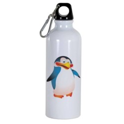 Borraccia disegno pinguino che salta -  Cartone animato da 500 ml con moschettone168 - Sport tempo libero