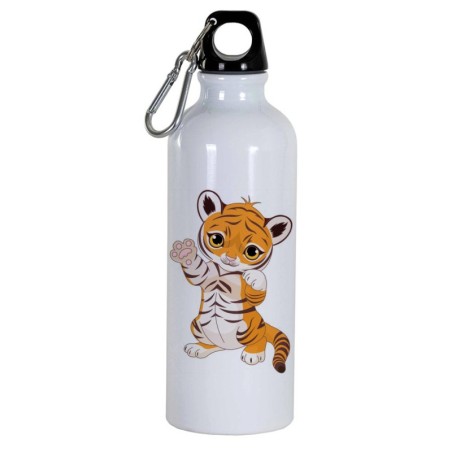 Borraccia disegno tigre su due piedi -  Cartone animato da 500 ml con moschettone170 - Sport tempo libero