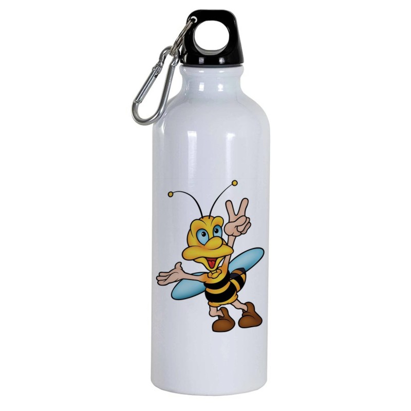 Borraccia disegno ape che vola -  Cartone animato da 500 ml con moschettone195 - Sport tempo libero