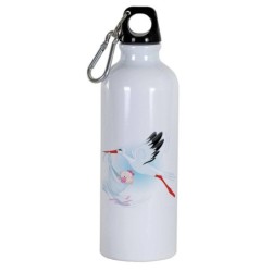 Borraccia disegno bambino e cicogna -  Cartone animato da 500 ml con moschettone213 - Sport tempo libero