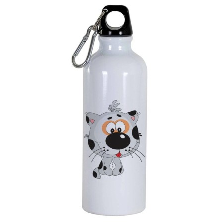 Borraccia disegno gatto a puntini -  Cartone animato da 500 ml con moschettone216 - Sport tempo libero