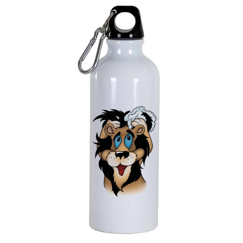 Borraccia disegno leone che si lava -  Cartone animato da 500 ml con moschettone228 - Sport tempo libero