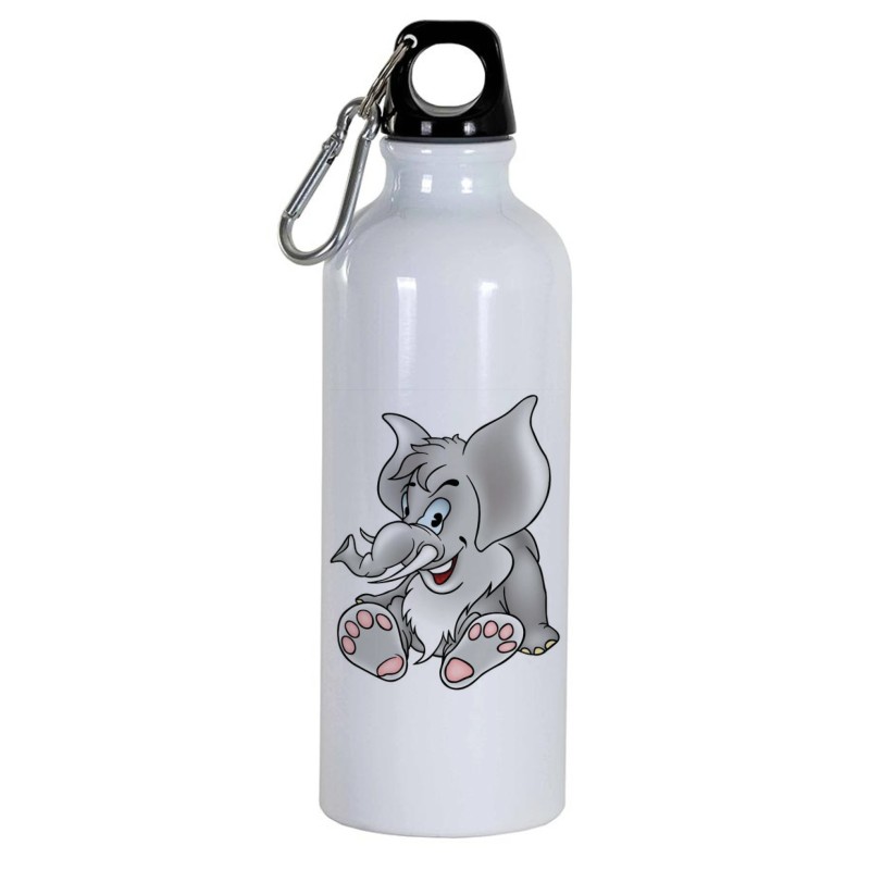 Borraccia disegno elefante a terra -  Cartone animato da 500 ml con moschettone238 - Sport tempo libero