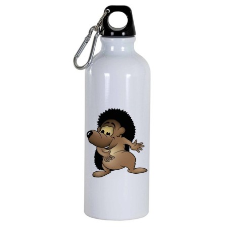 Borraccia disegno riccio felice -  Cartone animato da 500 ml con moschettone241 - Sport tempo libero