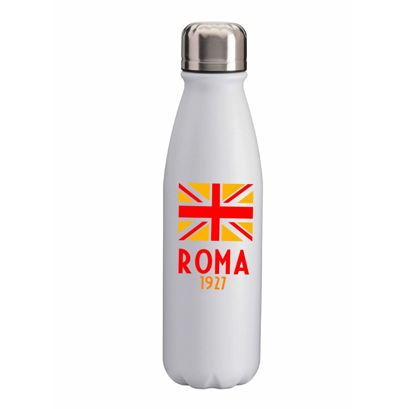 Borraccia Roma 1927 tappo piatto con bandiera serie A Sport tempo libero, picnic,  - da 500 ml