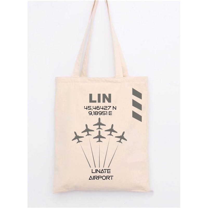 Borsa shopper aeroporto Linate 38 X 42 cm. - Borsa tracolla in cotone