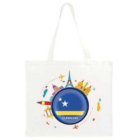 Borsa shopper Curacao viaggi astratto bandiera54