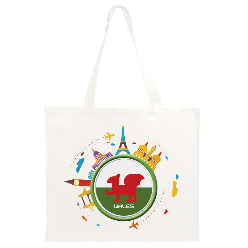 Borsa shopper Galles Wales viaggi astratto bandiera92