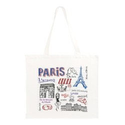 Borsa shopper Paris collage 40x40 cm. manici lunghi2